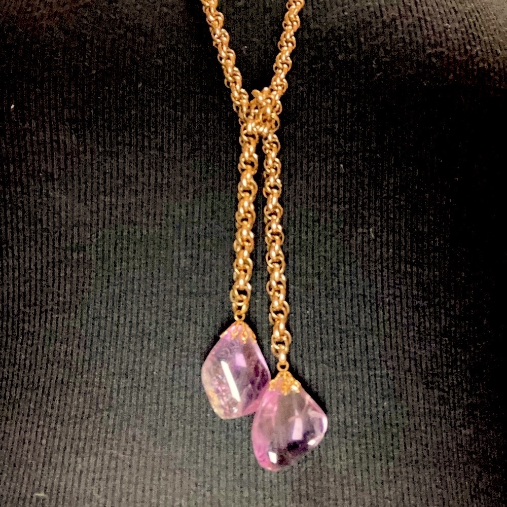 Amethyst Open-Ended 5mm Twisted CHAIN NECKLACE/BELT/LANYARD w/o Catch 36”